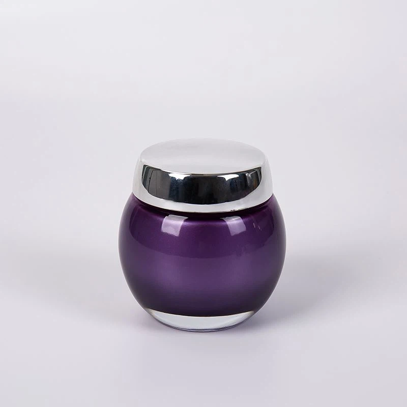 Jarra de vidrio cosmético púrpura